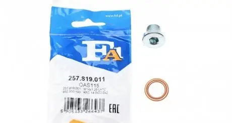 Болт слива оливы. Ford Focus/Galaxy 2.0 TDCI 03-15 (M14x1.25) FA1 Fischer Automotive One (FA1) 257.819.011