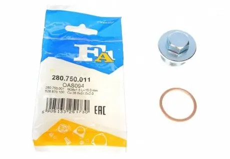 Болт слива оливы. VW LT/T4 2.5TDI (M26x1.5) FA1 Fischer Automotive One (FA1) 280.750.011