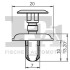 Кліпса кріплення обшивки (к-кт 5шт) Toyota Avensis 97-09/Suzuki SX4 06- Fischer Automotive One (FA1) 33-30004.5 (фото 2)