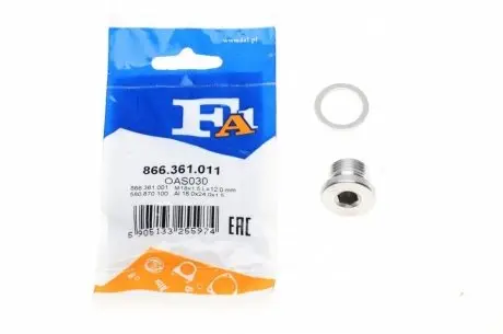 Болт слива оливы. Porsche Cayenne 02- (M18x1.5) FA1 Fischer Automotive One (FA1) 866.361.011
