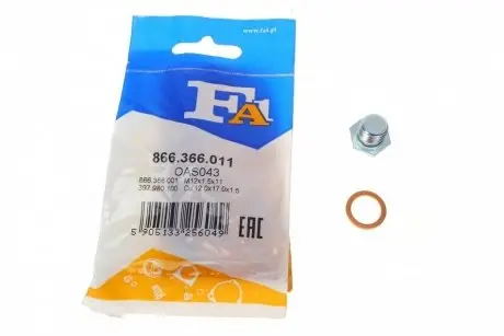 Болт слива оливы. BMW 3 (E46/E90)/5 (E39) 95-04 (M12x1.5) FA1 Fischer Automotive One (FA1) 866.366.011