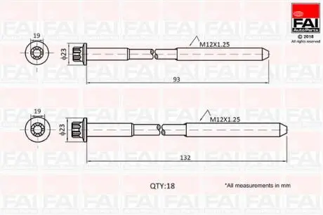 Болт головки цилиндра Fischer Automotive One (FA1) B2201