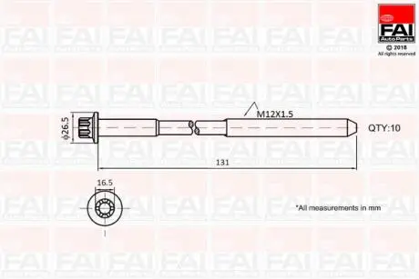 Набор болтов ГБЦ Opel/Renault 2.2DCI/2.5DCI Fischer Automotive One (FA1) B896