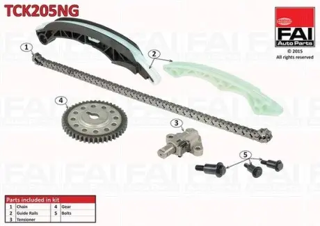 К-кт цепи ГРМ Mitsubishi ASX (GA_W_) 1.6 Mivec/PSA C4 Aircross/4008 1.6/Smart Fortwo Cabrio (451) 1.0/1.0 Turbo/1.0 Brabus/1.0 Brabus Turbo (451.432) Fischer Automotive One (FA1) TCK205NG