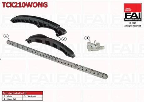 (аналог TCK200WONG/TCK211WONG/TCK87WO) К-кт ланцюга ГРМ VAG A3 (8P1) /EOS (1F7 1F8)/Golf IV (1J5)/Golf V/ Plus (1K5 5M1 521) /Jetta III (1K2) Passat (3C2)/Touran (1T1 1T2 1T3) 1.4 FSI/TSI/1.6 FSI Fischer Automotive One (FA1) TCK210WONG