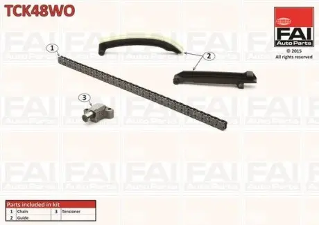 К-кт цепи ГРМ (без шестерни) Smart 0.6 City-Coupe 98-04/Cabrio 00-04/ Crossblade 06.02- Fischer Automotive One (FA1) TCK48WO