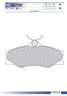 Гальмівні колодки (набір) FOMAR FO427781