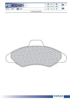 Колодки тормозные дисковые FOMAR FO 432481