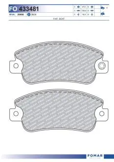 Колодки тормозные дисковые FOMAR FO 433481