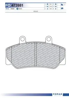 Колодки тормозные дисковые FOMAR FO 473981