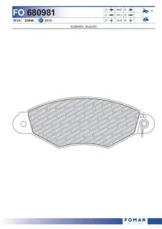 Тормозные колодки, дисковый тормоз.) FOMAR FO680981