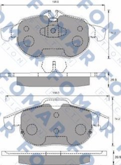 Гальмівні колодки, дискове гальмо (набір) FOMAR FO689581