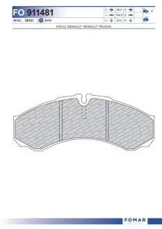 Колодки тормозные дисковые FOMAR FO 911481