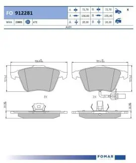 Колодки тормозные дисковые FOMAR FO 912281