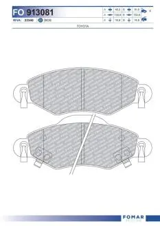 Колодки тормозные дисковые FOMAR FO 913081