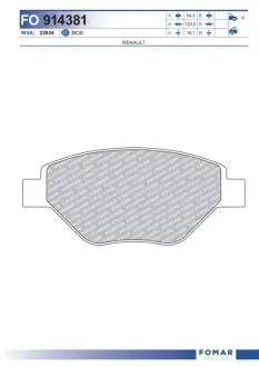Колодки тормозные дисковые FOMAR FO 914381