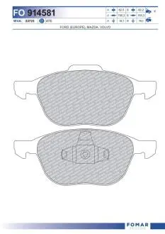 Колодки тормозные дисковые FOMAR FO 914581