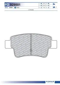 Колодки тормозные дисковые FOMAR FO 929881