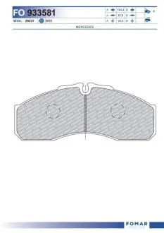 Колодки гальмівні дискові FOMAR FO 933581