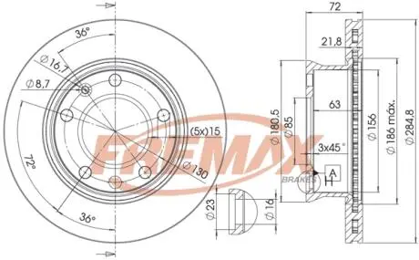 Диск тормозной FREMAX BD-0187