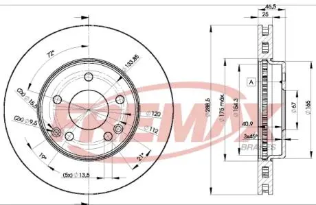 Диск гальмівний, 2.0-2.2CDI FREMAX BD0410