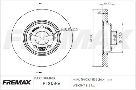 Диск тормозной FREMAX BD-0586