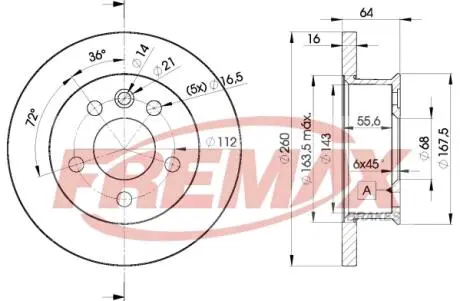 Диск тормозной FREMAX BD-3013