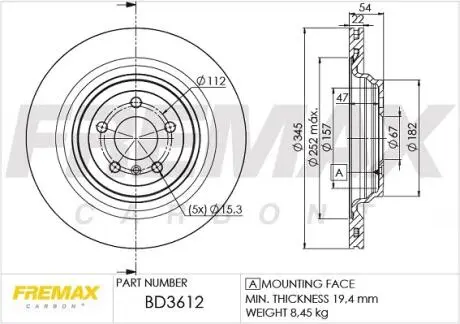 Диск гальмівний FREMAX BD-3612