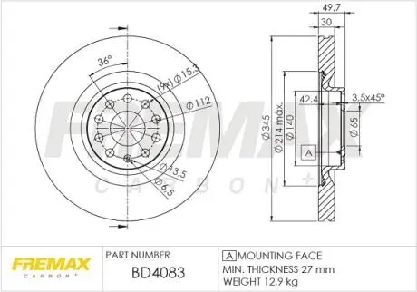 Диск тормозной FREMAX BD-4083