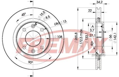 Диск тормозной FREMAX BD-4750 (фото 1)