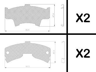 Комплект протискрипних пластин (передніх) Nissan Almera 1.4/1.6/2.0D 95-00 (Sumitomo) FRENKIT 940060