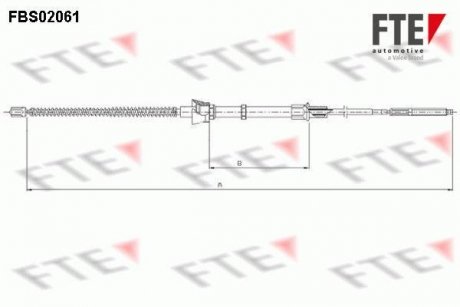 Трос ручного тормоза FTE FBS02061 (фото 1)
