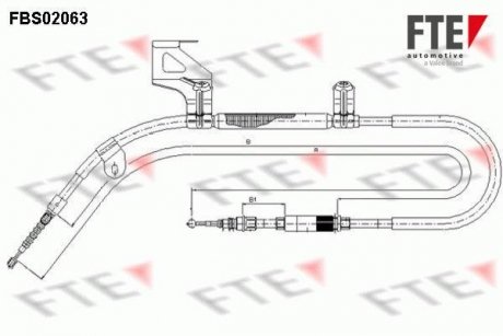 Трос ручного тормоза FTE FBS02063 (фото 1)