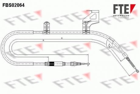 Трос ручного тормоза FTE FBS02064 (фото 1)