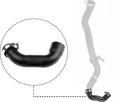Шланг інтеркулера Лів (Верх, діаметр 34/43мм, довжина 240мм, чорн) DACIA LOGAN, LOGAN EXPRESS, LOGAN MCV, SANDERO RENAULT LOGAN I 1.5D 01.06- Gates 090810