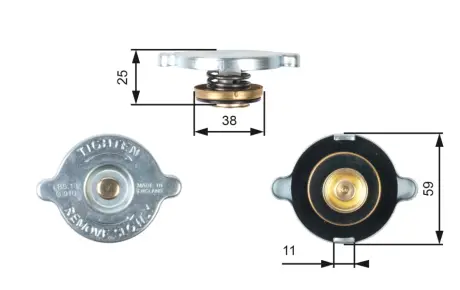 Кришка радіатора, 2.4D 75-96/Mazda 323 85-91 Gates RC122