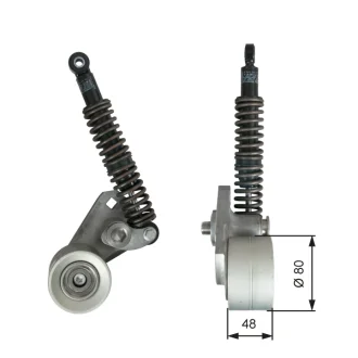 Натягувач поліклинового ременя MERCEDES ACTROS, ACTROS MP2 / MP3, AXOR, AXOR 2 OM457.910-OM542.942 04.96- Gates T38698