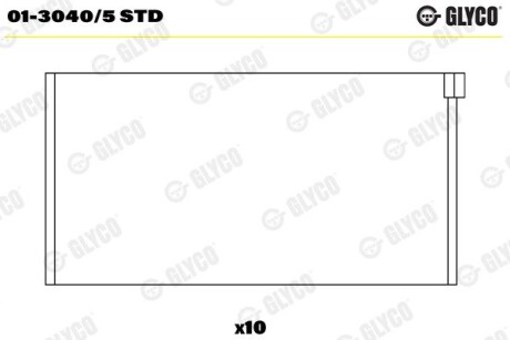 Вкладиш шатунні Glyco 0130405STD