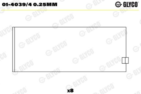 Вкладиші Glyco 01-4039/4 0.25MM