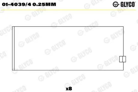 Вкладыши Glyco 01-4039/4 0.25MM