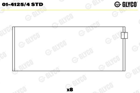 Вкладиш шатунні Glyco 0141254STD