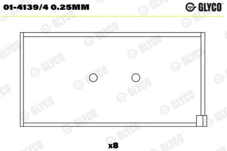 Подшипник шатуна (к-кт) Glyco 01-4139/4 0.25MM