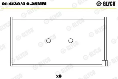 Подшипник шатуна (к-кт) Glyco 01-4139/4 0.25MM
