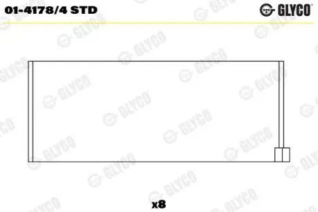 Вкладиш шатунний Glyco 0141784STD
