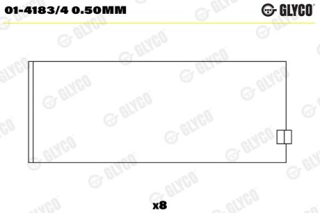 Підшипник шатуна (к-кт) Glyco 01-4183/4 0.50MM (фото 1)