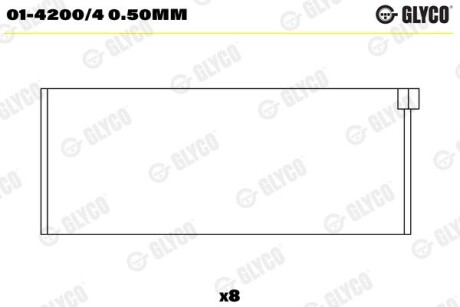 Підшипник шатуна (к-кт) Glyco 01-4200/4 0.50MM (фото 1)