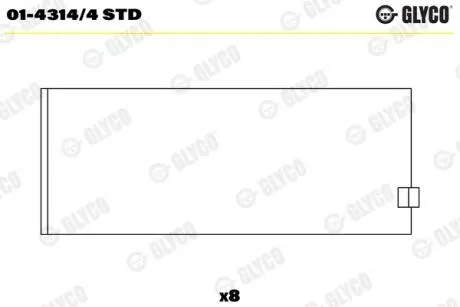 Вкладиші шатунні Glyco 01-4314/4 STD