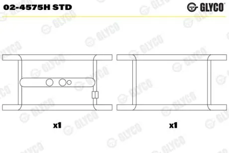 Вкладыши коренные STD Glyco 02-4575H STD