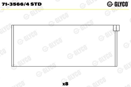 Подшипник шатуна (к-кт) Glyco 71-3566/4 STD