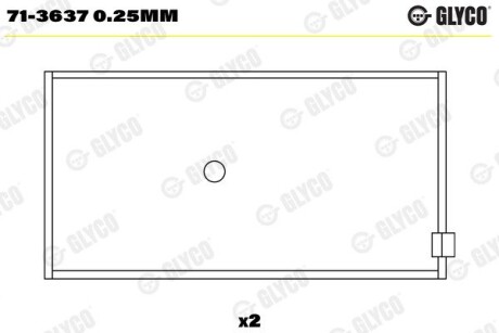 Вкладиші шатунні Glyco 71-3637 0.25MM (фото 1)